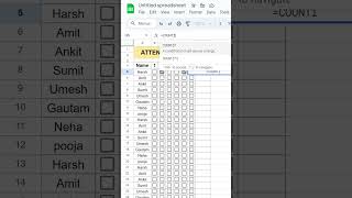 ☑ Checkbox in Attendance Sheet excel pc laptop computer viral reels shorts windows [upl. by Chang962]