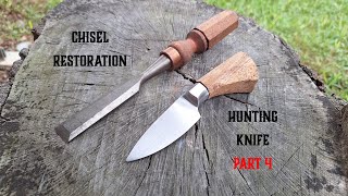 Chisel Restoration and Hunting Knife Progress [upl. by Kesley355]