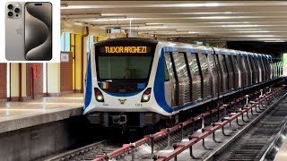 4K 60fps HDRBucharest MetroCAF trains at Tudor ArgheziBerceni amp Pipera stops on M2 Line [upl. by Alleris]