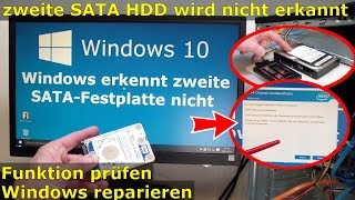 Windows 10  zweite Festplatte nicht erkannt  fehlt  FIX [upl. by Navar]