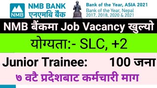 NMB Bank Vacancy 2081 NMB Laghubitta Vacancy 2081 [upl. by Illah]