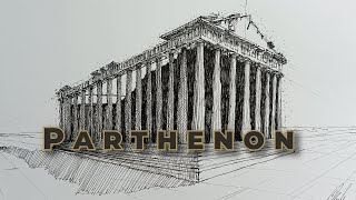 Gambar Parthenon Menggunakan Perspektif 2 Titik Hilang [upl. by Eerak]