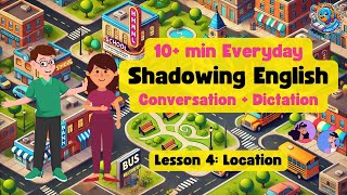 L4  Shadowing English Speaking Practice  10 Minutes Conversation Dictation  Fishy English [upl. by Elleirb680]