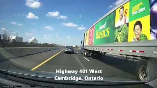 Drive from Guelph Ontario to Kitchener via Highway 401 Apr 2723 [upl. by Eintruok]