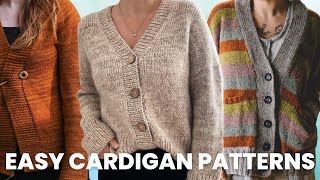 Cardigan Knitting for Beginners 12 EASY Cardigan Patterns [upl. by Aretahs]