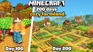 I Spent 200 Days Building the Ultimate Cozy Farm in Minecraft [upl. by Adnirim526]