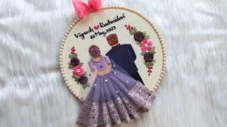 Hand Embroidery Couple Hoop Step by step tutorial with Free Pattern ❤️ Embroidery for Beginners [upl. by Anaderol689]