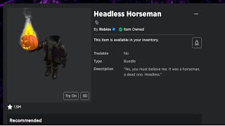 I Bought HEADLESS Horseman In 2023 31000 Robux [upl. by Leuas670]