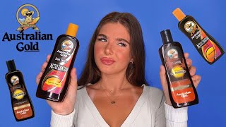 AUSTRALIAN GOLD TANNING LOTION REVIEW 😱  REVIEWING THE BEST TANNING LOTIONS TO GET TANNED FAST [upl. by Ponton]