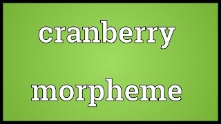 Cranberry morpheme Meaning [upl. by Allimrac]