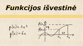 Funkcijos išvestinė  apibrėžimas išvestinių skaičiavimo taisyklės fizikinė išvestinės prasmė [upl. by Ordnasela]