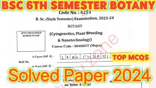 BSc 6th Semester Botany Cytogenetics Plant Breeding and Nanotechnology 🔥🔥mlk siddharthuniversity [upl. by Denoting183]