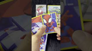 Panini Spidey 2 packs opening stickeralbum panini sticker spidey disney asmr asmrsounds [upl. by Pantia511]