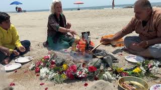 Daily Fire Ceremony on Rockaway Beach NY with the Haidakhandi Universal Ashram [upl. by Eleik]