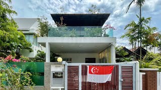 Touring this 3Storey Skylight Air Well Semidetached House in Serangoon Garden Estate Singapore [upl. by Thackeray48]