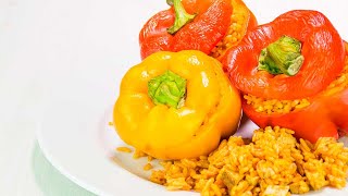 Diese Gefüllten Paprika musst du probieren 😋🧡 Vegane Gefüllte Paprika mit cremigem TofuRisotto [upl. by Htebarual]