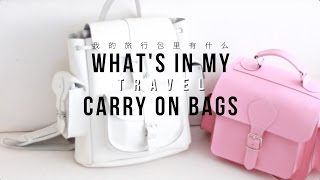 【梁吉娜】我的旅行随身包里有什么  WHATS IN MY TRAVEL CARRY ON BAGS [upl. by Sewel916]