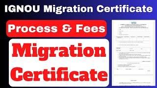 IGNOU Migration Certificate I How To Get For Migration Certificate From IGNOU I IGNOU Migration Cert [upl. by Earissed]