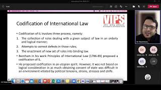 international law lecture  codification of IL 01 feb 2022 [upl. by Llednol]