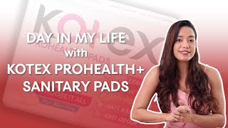 Day in my Life with Kotex ProHealth Sanitary Pads  Detailed Review of New brand Kotex [upl. by Volny968]