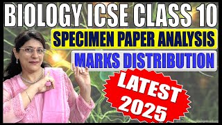 LATEST BIOLOGY MARKS DISTRIBUTION amp SPECIMEN PAPER ANALYSIS  ICSE BOARD CLASS 10 2025 [upl. by Faustine]