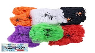 Halloween Spider Webs Cobwebs Decor Stretch Spider Webbing with 2 Spooky Fake Review [upl. by Adnotal]