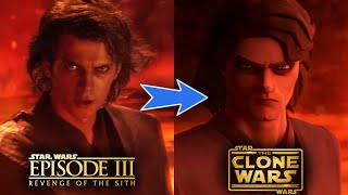 Anakin vs ObiWan Live Action vs Animated Clone Wars  SidebySide Comparison [upl. by Seko]