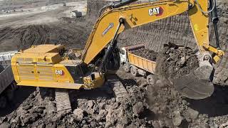 Caterpillar 395 Excavator Loading Trucks With Two Passes  Sotiriadis Mining Works  4k [upl. by Mila]