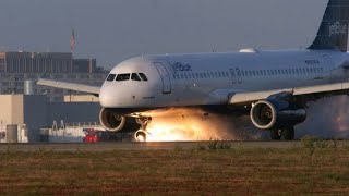 Jet blue landing gear failure at LaX 1920×1020p HD [upl. by Siwel]