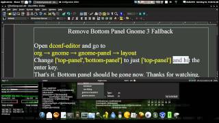 Remove Bottom Panel Gnome 3 Fallback Arch GNU  Linux [upl. by Nahs203]