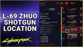 Where to find L69 ZHUO Smart Shotgun Legendary in Cyberpunk 2077 [upl. by Valdes]