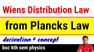 wiens distribution law from plancks law [upl. by Deery]