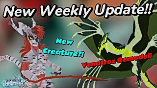 NEW Monthly Creature and Venatrox Remake 🍂☢️ Creatures of Sonaria [upl. by Nylanej]