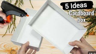 All DIY cardboard organiser items  5 amazing cardboard ideas for DIY😀 viralvideo craftideas [upl. by Sell690]