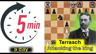 5 mins a day  Siegbert Tarrasch Attacking the king [upl. by Carri]