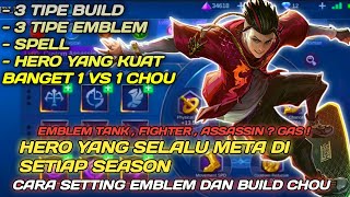 CARA SETTING EMBLEM DAN BUILD CHOU TERSAKIT 2021  EMBLEM CHOU TERSAKIT  CHOU [upl. by Burdett832]