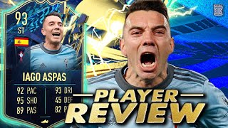 93 TEAM OF THE SEASON IAGO ASPAS PLAYER REVIEW TOTS IAGO ASPAS SBC  FIFA 22 Ultimate Team [upl. by Isma]