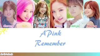 Apink 에이핑크 Remember 리멤버 Lyrics [upl. by Asilak]