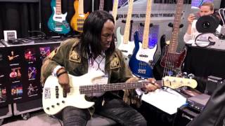 Verdine White  Sadowsky bass NAMM 2017 Smooth Jazz Family [upl. by Timmi]