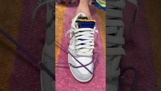 How to lace Off White Dunks Best Way Edition [upl. by Einaej534]