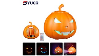 YUER™️ 600W LED Pumpkin Smoke Machine Fog Machine With Lights Remote Stage Spray Equipment [upl. by Lamok]