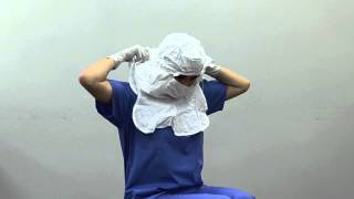 Kimtech™ A5 Sterile Integrated Hood amp Mask Donning Instructions [upl. by Enaxor940]