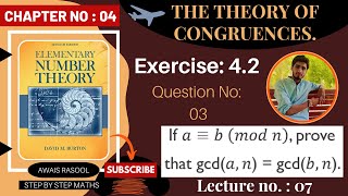 Question No 03  Exercise 42  The Theory of Congruences  Elementary Number Theory [upl. by Nimrak]