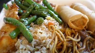 Panda Express Fried Rice Chow Meid Chicken Green Beans Spring Rolls Los Angeles CA USA Nov 3 2024 [upl. by Eldnek]