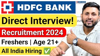 HDFC Bank Recruitment 2024  Bank Job Vacancy 2024  HDFC Bank Job Apply Online 2024  Private Bank [upl. by Emanuele]