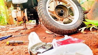 Tvs wego brake liner change [upl. by Hulburt]