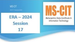 MSCIT Era Session 17 New Question 2024 Marathi l Era Session 17 [upl. by Aneroc]