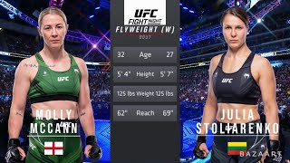 MOLLY MCCANN VS JULIA STOLIARENKO FULL FIGHT UFC FIGHT NIGHT 224 [upl. by Ahsinehs310]