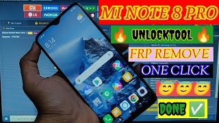 MI NOTE 8 PRO FRP REMOVE UNLOCKTOOL 🔥 JUST MINUTES 🤩 [upl. by Kired]