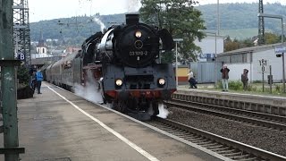 Dampflok 03 1010 mit historischem Rheingold Abfahrt Bingen Hbf 11102014 Rundfahrt ab Koblenz [upl. by Reham786]